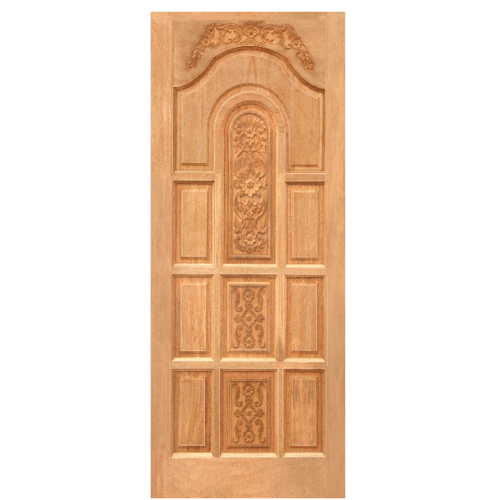 WINDOOR ประตูไม้สนนิวซีแลนด์ ลูกฟักแกะลาย ขนาด 90x210cm. LA-01