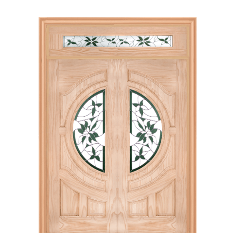 WINDOOR ประตู+กระจกCom14 สนนิวซีแลนด์ ขนาด 100x200ซม. GLARING GREEN