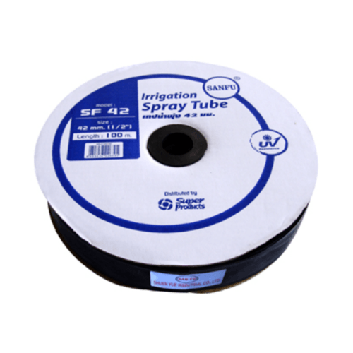 Super Products SF 42 เทปน้ำพุ่ง 2 รูฉีด,กว้าง 42 มม. ยาว 100 ม. 27 ลิตร/ชม./เมตร