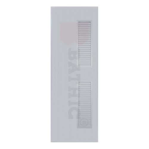 BATHIC ประตูพีวีซี เกล็ดข้างบน-ล่าง BC6 90x200ซม. สีเทา (ไม่เจาะ)