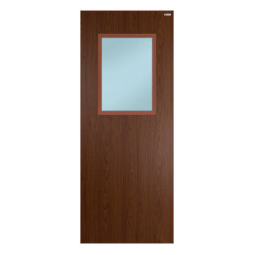 BATHIC ประตูไม้สังเคราะห์พร้อมกระจก BWG03 80x200ซม. SAPELLI WALNUT (เจาะรูลูกบิด)