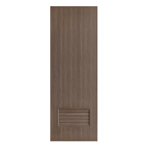 BATHIC ประตูพีวีซีลายไม้ เกล็ดล่าง ขนาด 70x200ซม. สีโอ๊ค (เจาะ) BL2