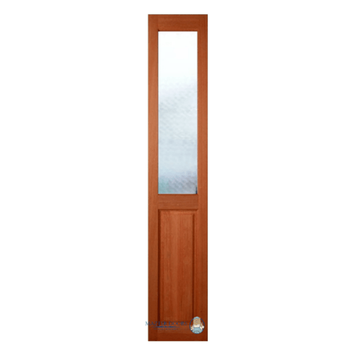 MAZTERDOOR ประตูไม้สยาแดง ลูกฟักพร้อมกระจกใส ขนาด50x200ซม. SL-01