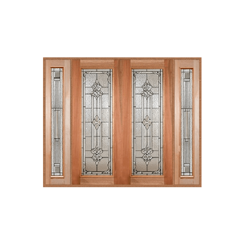 MAZTERDOOR ประตูไม้สยาแดง SET3 ขนาด 260X220cm. LOTUS-11