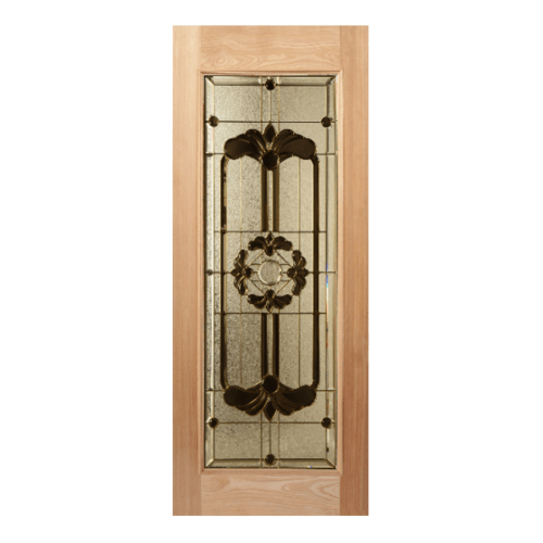 MAZTERDOOR ประตูไม้เนื้อแข็ง พร้อมกระจกเต็มบาน ขนาด 107x200ซม. LOTUS-06