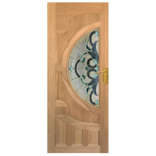 MAZTERDOOR ประตูไม้เนื้อแข็ง ลูกฟักพร้อมกระจก ขนาด 80x200ซม. (ทำสี S03 สีธรรมชาติ) Vanda-03