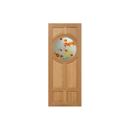 ประตูไม้สยาแดง ลูกฟักพร้อมกระจก Master-C01 100x200cm. MAZTERDOORS