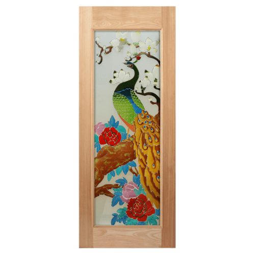 ประตูกระจกนาตาเซีย ART-03 ขนาด 90x200cm.