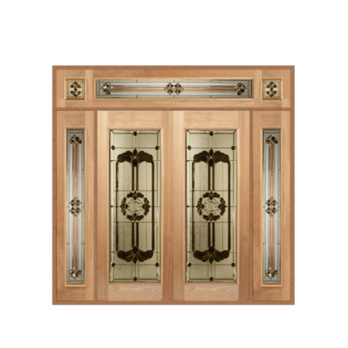 MAZTERDOOR SET 4 ไม้สัก 240x265cm. (ทำสี) LOTUS -06