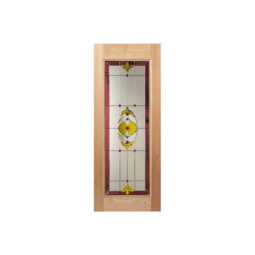ประตูกระจกไม้นาตาเซีย LOTUS-05 ขนาด 90x200 cm.