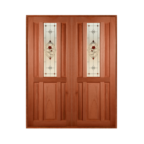 MAZTERDOOR ประตูไม้สยาแดง SET 2 ขนาด 150x240 cm. SS-02/2