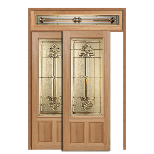 MAZTERDOOR ประตูไม้สยาแดง SET5 90x200 LOTUS-08