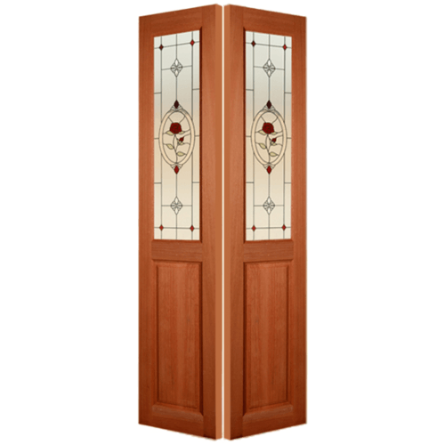MAZTERDOOR ประตูกระจกไม้สยาแดง 50X200 cm. SL-01/3