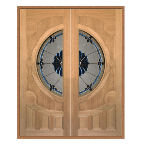 SET 1 ประตูกระจกไม้สยาแดง VANDA-06 160X200 cm.(ทำสี)