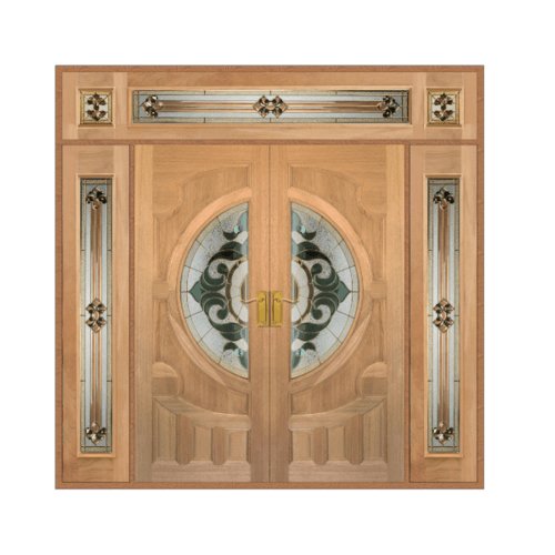 MAZTERDOOR SET 4 ประตูกระจกไม้สยาแดงทำสี 240X245 cm. VANDA-01