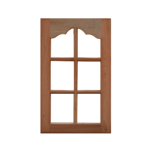 MAZTERDOORS หน้าต่างไม้สยาแดง ช่องกระจก 6ฟักปีกนก WD-02 60x110 cm.