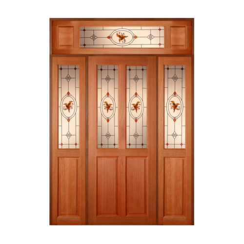 SET 6 ประตูกระจกไม้เนื้อแข็ง SS02/2 160x240 cm.