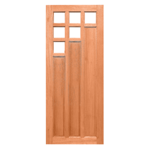 MAZTERDOOR ประตูไม้สยาแดงกระจก 90X200cm. MD 60/1