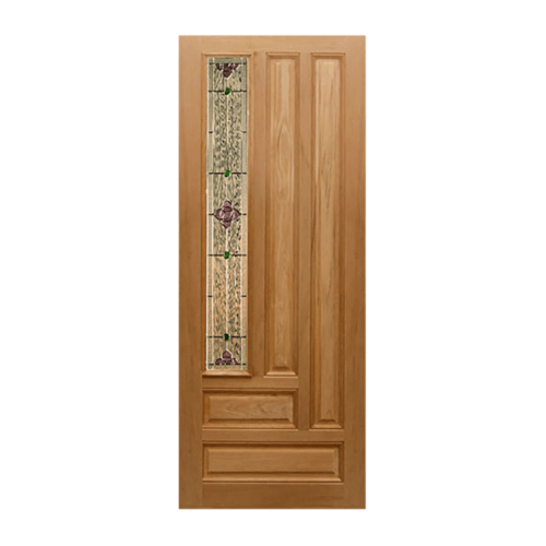 MAZTERDOOR ประตูไม้สยาแดงกระจก 100x200cm. Jasmine06A