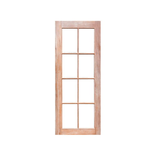 MAZTERDOOR ประตูไม้สยาแดงกระจกฝ้า 8 ช่อง 100x220cm. -
