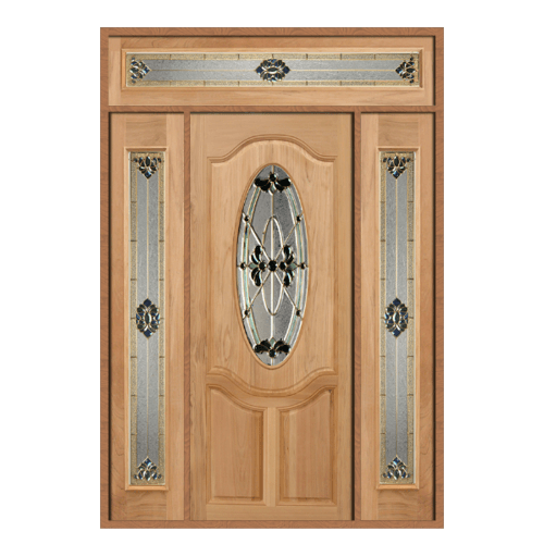 ประตูกระจกไม้จาปาร์การ์ ORCHID-08 90X200cm. ทำสีโอ๊ค MASTERDOORS