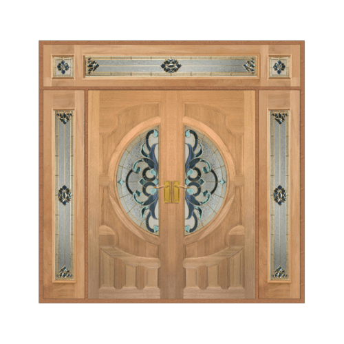 MAZTERDOOR ประตูไม้สยาแดง ลูกฟักพร้อมกระจก SET 4 ขนาด 260X250cm. VANDA-03