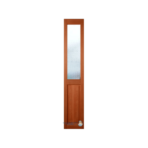 MAZTERDOOR ประตูไม้สยาแดง ลูกฟักพร้อมกระจก SL ลายพิกุล ขนาด 40x200cm.