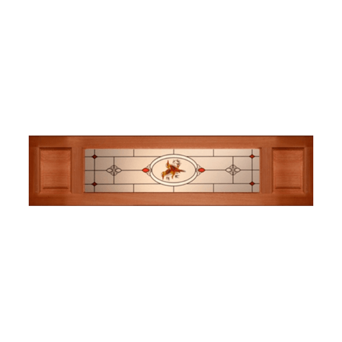 MAZTERDOOR ประตูกระจกไม้สยาแดง ลูกฟักพร้อมกระจกเพ้นท์ลาย ขนาด 40x200cm. SS02 upper-side