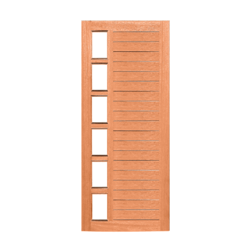 MAZTERDOOR ประตูกระจกไม้สยาแดง ทำร่องพร้อมกระจกฝ้า 100x237ซม. MD60/2