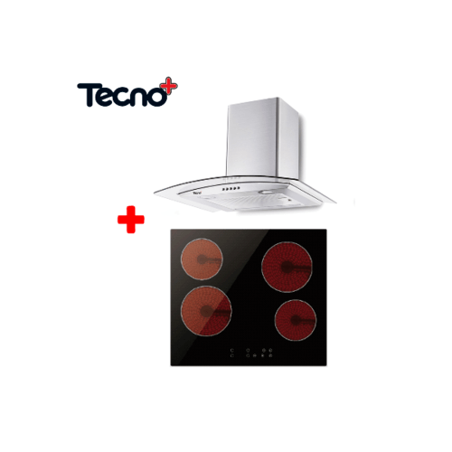 TECNOSTAR ชุดเซ็ทเครื่องดูดควัน +เตาไฟฟ้า TNS HD 3460K-AC+ TNP VT 4060 MN  คละสี