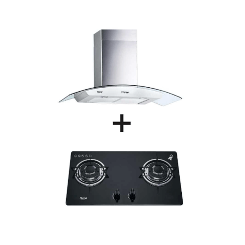 TECNOSTAR ชุดเช็ทเครื่องดูดควัน+เตาแก๊ส set Hob 2073 GB+Hood TNS 90 GS คละสี
