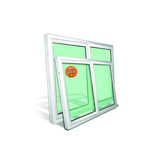 បង្អួចរុញ UPVC SS SWG1012 100cm.x120cm. ពណ៌ស ជាមួយសំណាញ់ WELLINGTAN