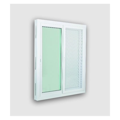WELLINGTAN หน้าต่างไวนิล บานเลื่อน SS SWG1012 100x120ซม. สีขาว พร้อมมุ้ง