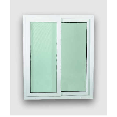 WELLINGTAN หน้าต่างไวนิล บานเลื่อน SS SWG1012 100x120ซม. สีขาว พร้อมมุ้ง