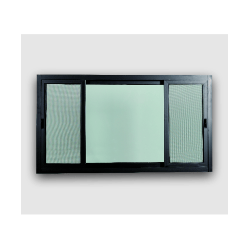 WELLINGTAN หน้าต่างอะลูมิเนียม บานเลื่อน SFS(D) BGW1810-3P 180x100ซม. สีดำ พร้อมมุ้ง