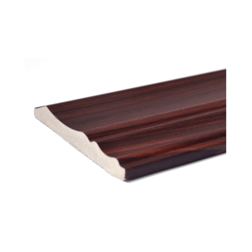 GREAT WOOD ไม้บัวล่าง PVC  FCM-0757A (MI01) 75.5x10x2700มม. สีสัก