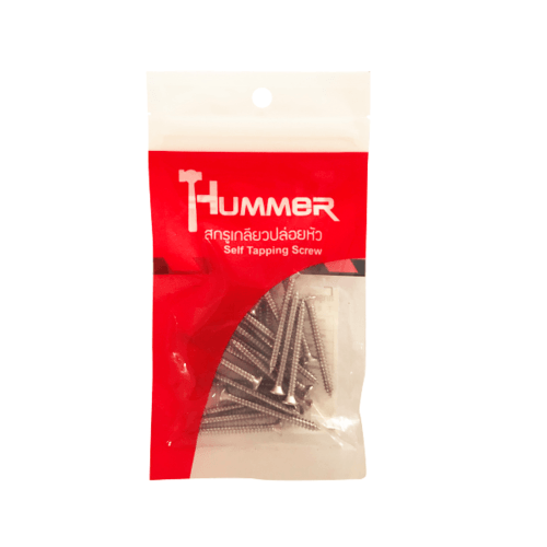 HUMMER สกรูเกลียวปล่อยหัว 6x1-1/2นิ้ว(25ตัว/แพ็ค) F-HM6112 สีโครเมี่ยม