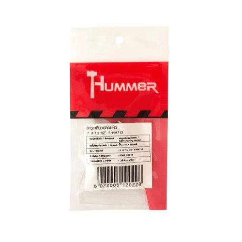 HUMMER สกรูเกลียวปล่อยหัว F-HM712 ขนาด 7x1/2 (25ตัว/แพ็ค)