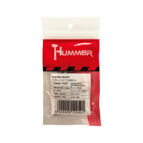 HUMMER สกรูเกลียวปล่อยหัว P-HM6114 ขนาด 6X1-1/4