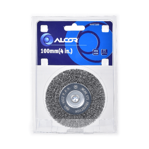 แปรงลวดเหล็กกลมมีแกน 100MM(4”) รุ่น A447309 ALCOR