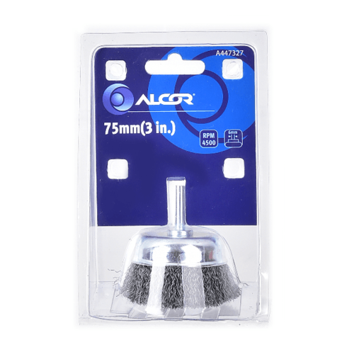 ALCOR แปรงลวดเหล็กรูปถ้วยแบบมีแกน 75MM(3”) รุ่น A447327