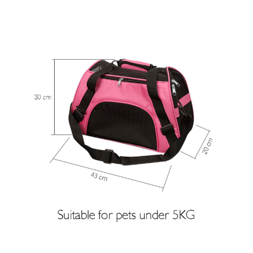 กระเป๋าใส่สัตว์เลี้ยงแบบพกพา รุ่น PTC001S ไซส์ S  ขนาด 30x43x20ซม. สีชมพู DUDUPETS