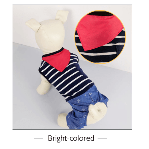 ชุดกางเกงขาจั๊มสัตว์เลี้ยง รุ่นCL065M ไซส์M ขนาด 12นิ้ว สีน้ำเงิน DUDUPETS