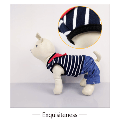 ชุดกางเกงขาจั๊มสัตว์เลี้ยง รุ่นCL065M ไซส์M ขนาด 12นิ้ว สีน้ำเงิน DUDUPETS