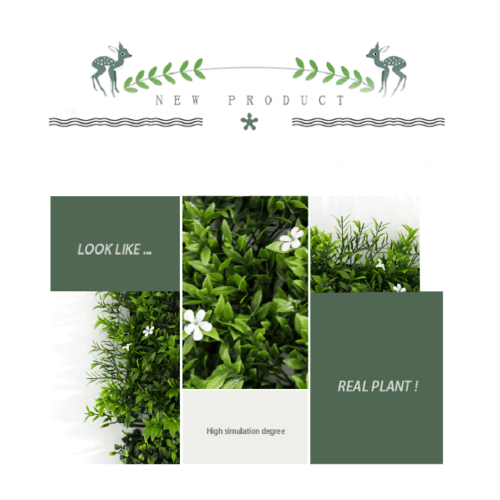 ต้นไม้เทียมติดผนัง รุ่น MZ188048A ขนาด 50×50×3 ซม. สีเขียว