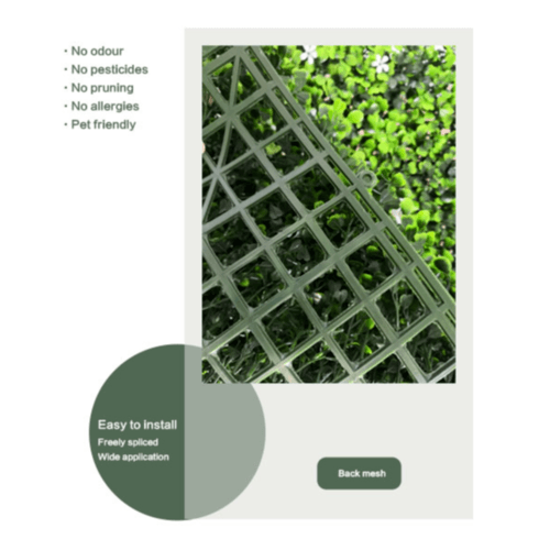 ต้นไม้เทียมติดผนัง รุ่น MZ188048A ขนาด 50×50×3 ซม. สีเขียว