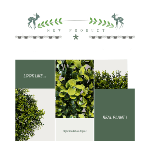 ต้นไม้เทียมติดผนัง รุ่น MZ188003A ขนาด 50×50×3 ซม. สีเขียว