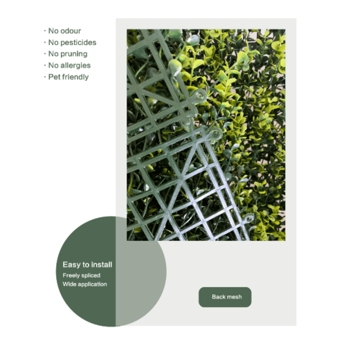 ต้นไม้เทียมติดผนัง รุ่น MZ188003A ขนาด 50×50×3 ซม. สีเขียว