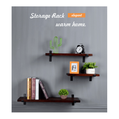 DELICATO ชั้นวางของ รุ่น SY06 20X60X2ซม. สีน้ำตาล