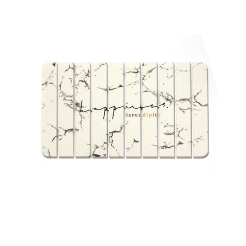 Cozy พรมหินเช็ดเท้าแบบพับได้  รุ่น WY01 ขนาด 39x60x0.9 ซม. สีขาว